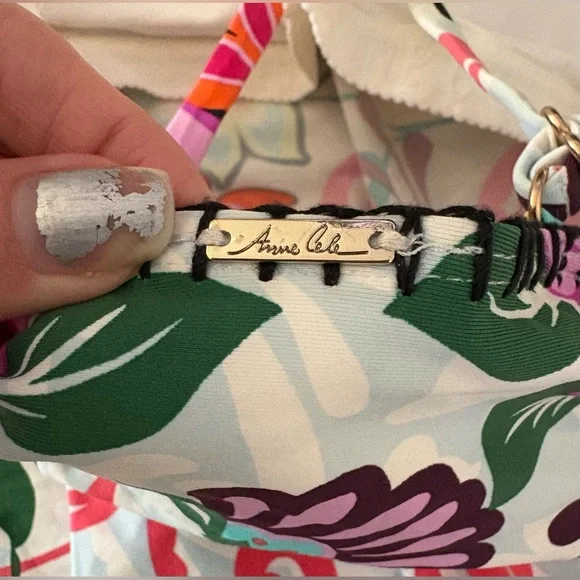 NWOT Anne Cole High Neck Floral Tankini Top - Size XL - Picture 4 of 10